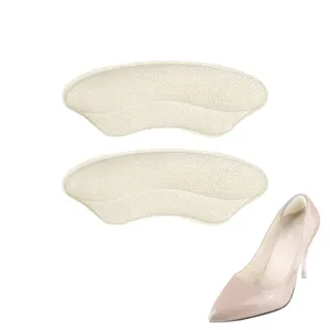 1 Pair Self-Adhesive Heel Grips for Shoes, 2 Picks Heel Cushions Soft Pads for Loose Shoes, Big Shoes, High Heels, Men Women Sneakers Apricot