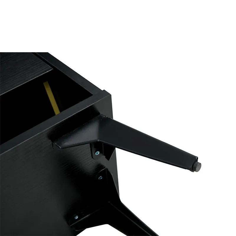 31.5" Modern Black Wooden Shoe Storage Cabinet with 2 Flip Drawers & Metal Legs