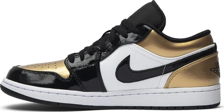 Air Jordan 1 Low Gold Toe Sneakers, gold