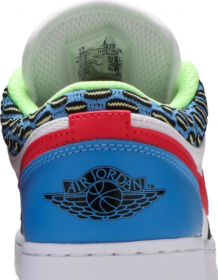 Air Jordan 1 Low GS Funky Patterns, white