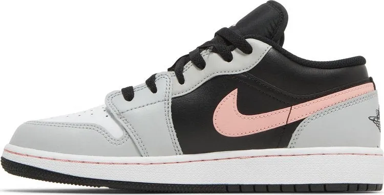 Air Jordan 1 Low GS Gray Fog Bleached Coral, black