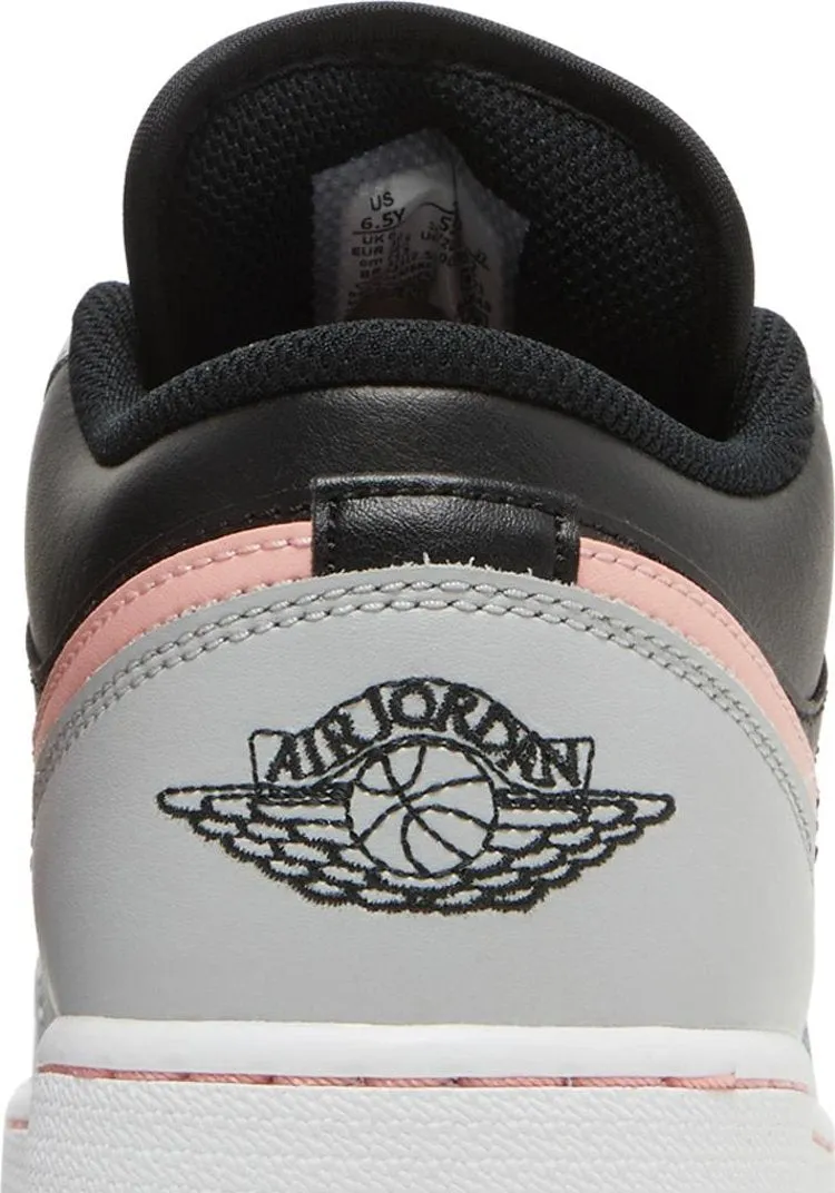 Air Jordan 1 Low GS Gray Fog Bleached Coral, black
