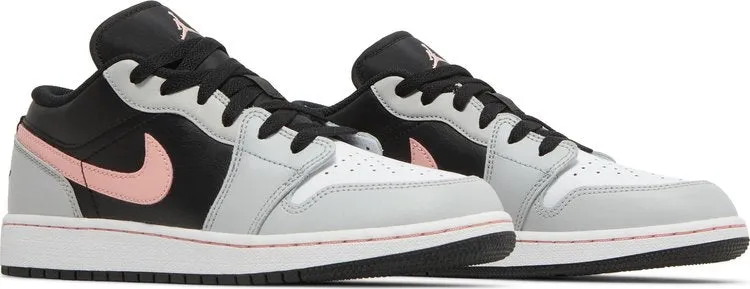 Air Jordan 1 Low GS Gray Fog Bleached Coral, black