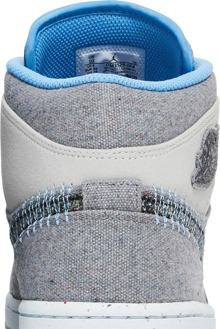 Air Jordan 1 Mid Crater Gray University Blue