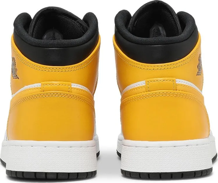 Air Jordan 1 Mid GS University Sneakers, White-Yellow