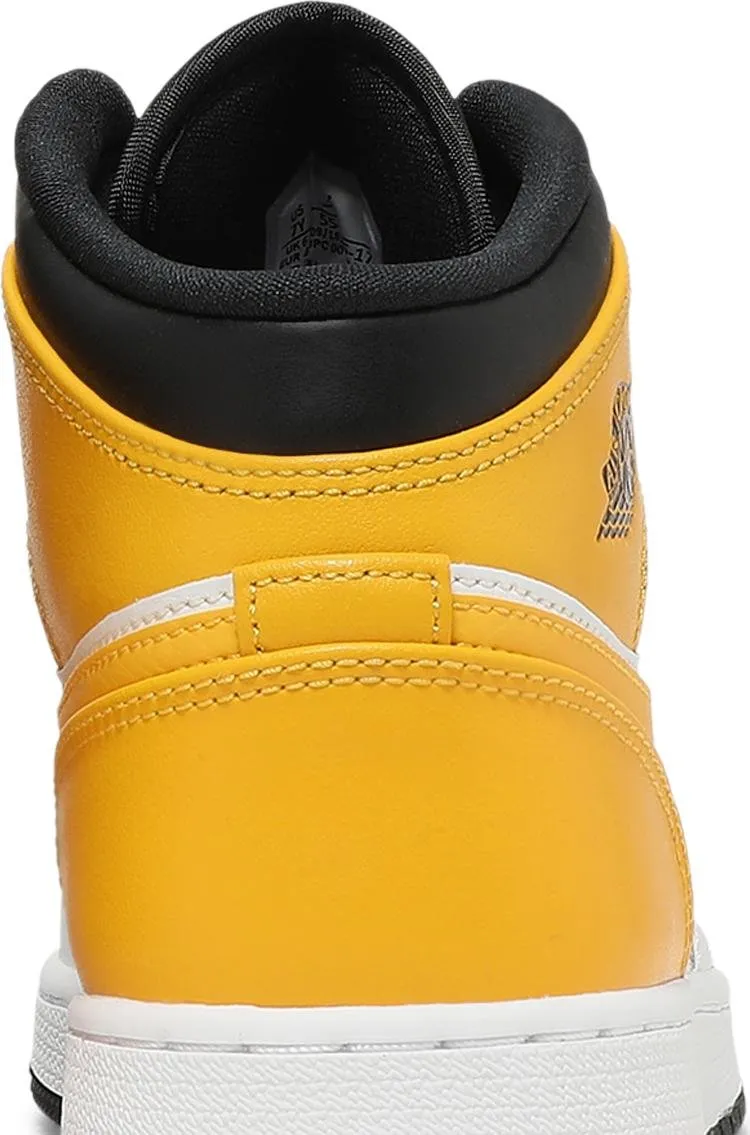 Air Jordan 1 Mid GS University Sneakers, White-Yellow