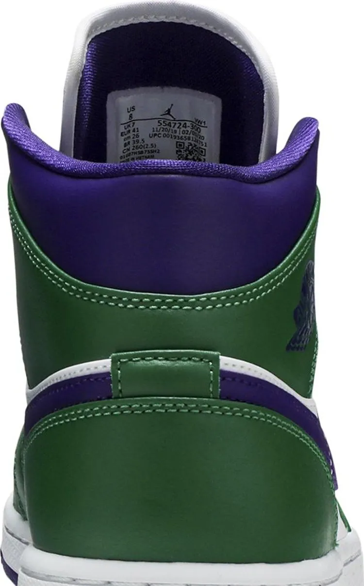 Air Jordan 1 Mid Hulk, Purple-Green