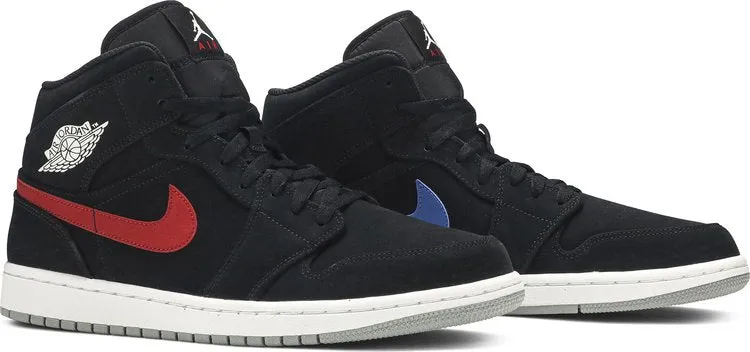 Air Jordan 1 Mid Multicolor Swoosh Black