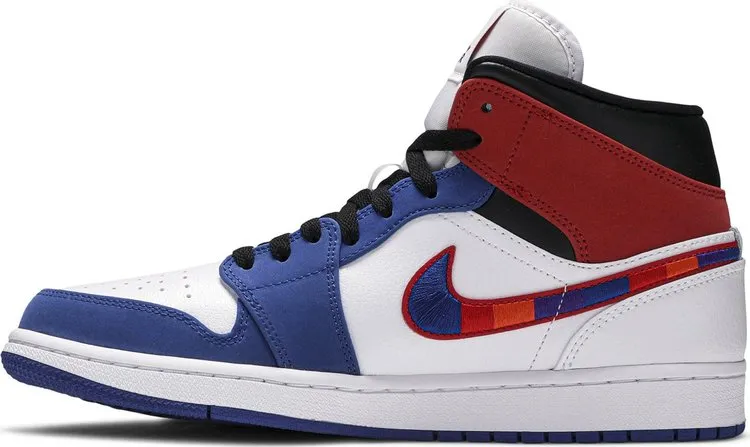 Air Jordan 1 Mid Multicolored Swoosh, Blue