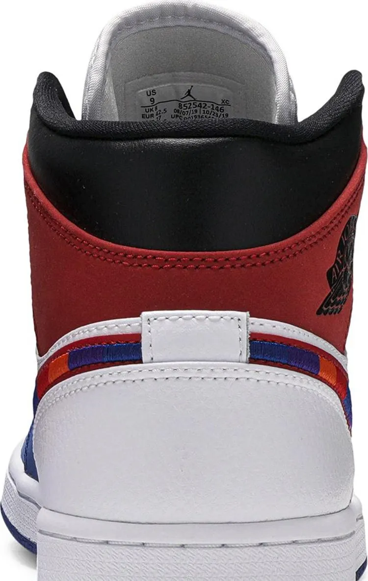 Air Jordan 1 Mid Multicolored Swoosh, Blue