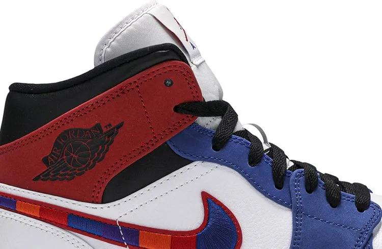 Air Jordan 1 Mid Multicolored Swoosh, Blue