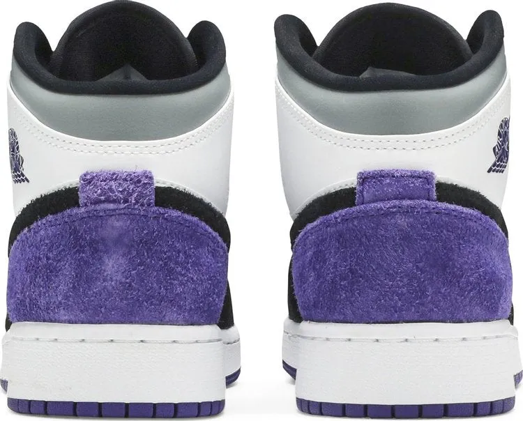 Air Jordan 1 Mid SE GS Varsity Purple sneakers, white