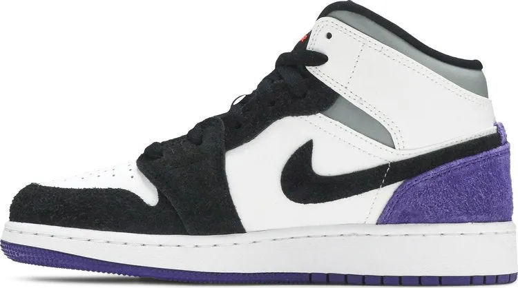 Air Jordan 1 Mid SE GS Varsity Purple sneakers, white