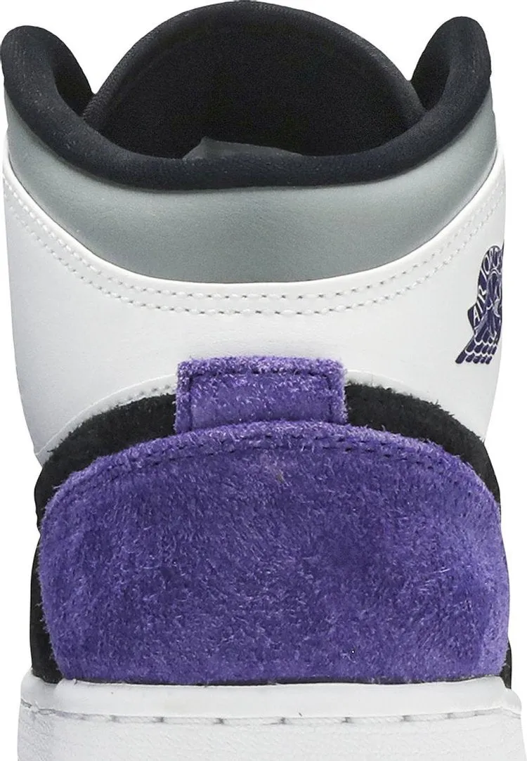 Air Jordan 1 Mid SE GS Varsity Purple sneakers, white
