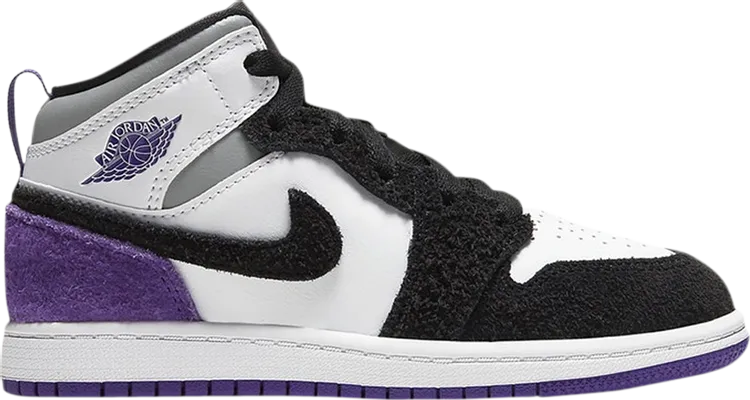 Air Jordan 1 Mid SE PS Varsity Purple sneakers, white