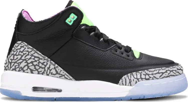 Air Jordan 3 Retro GS Electric Green, black