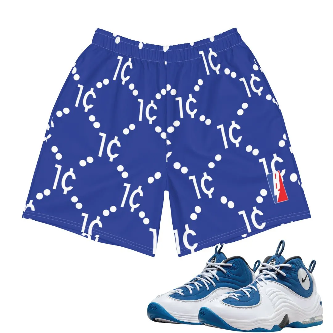 Air Penny 2 Atlantic Blue Mesh 1cent pattern Shorts