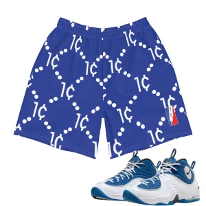 Air Penny 2 Atlantic Blue Mesh 1cent pattern Shorts
