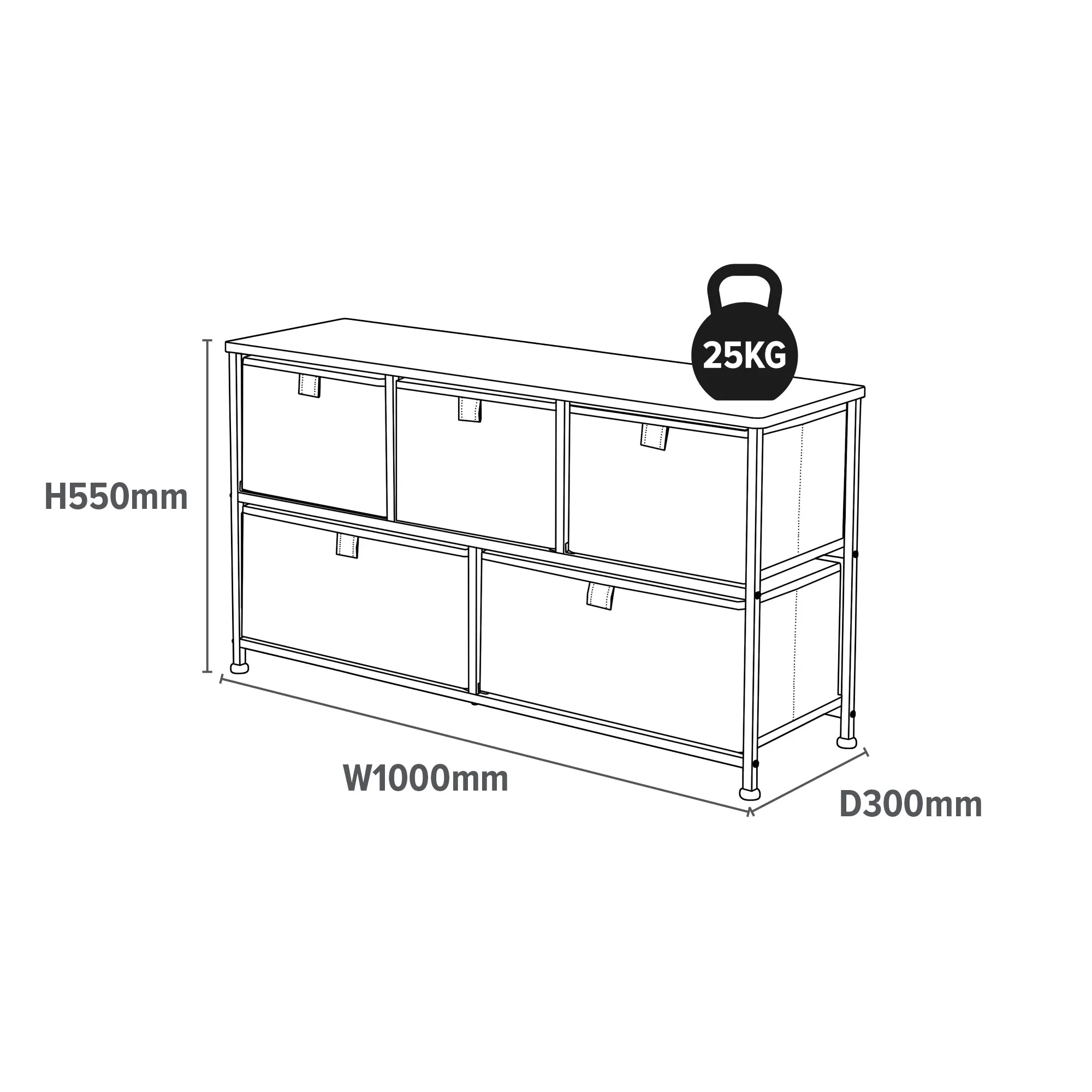 Arctic 5 Drawer Kids Storage Chest