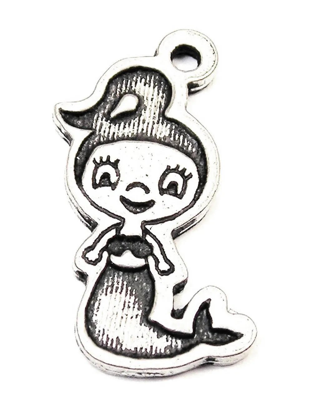 Baby Mermaid Genuine American Pewter Charm