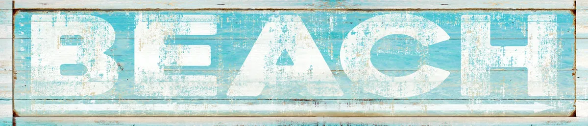 Beach Arrow Sign Teal Blue