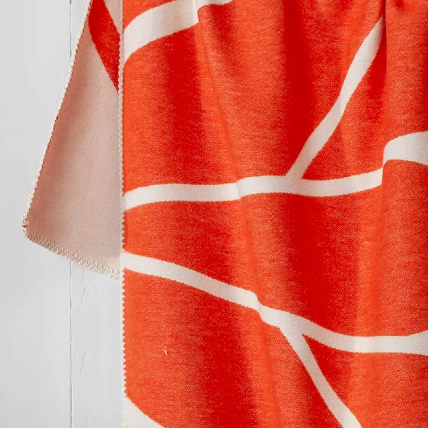 Blanket Stitch Cotton Throw Orange