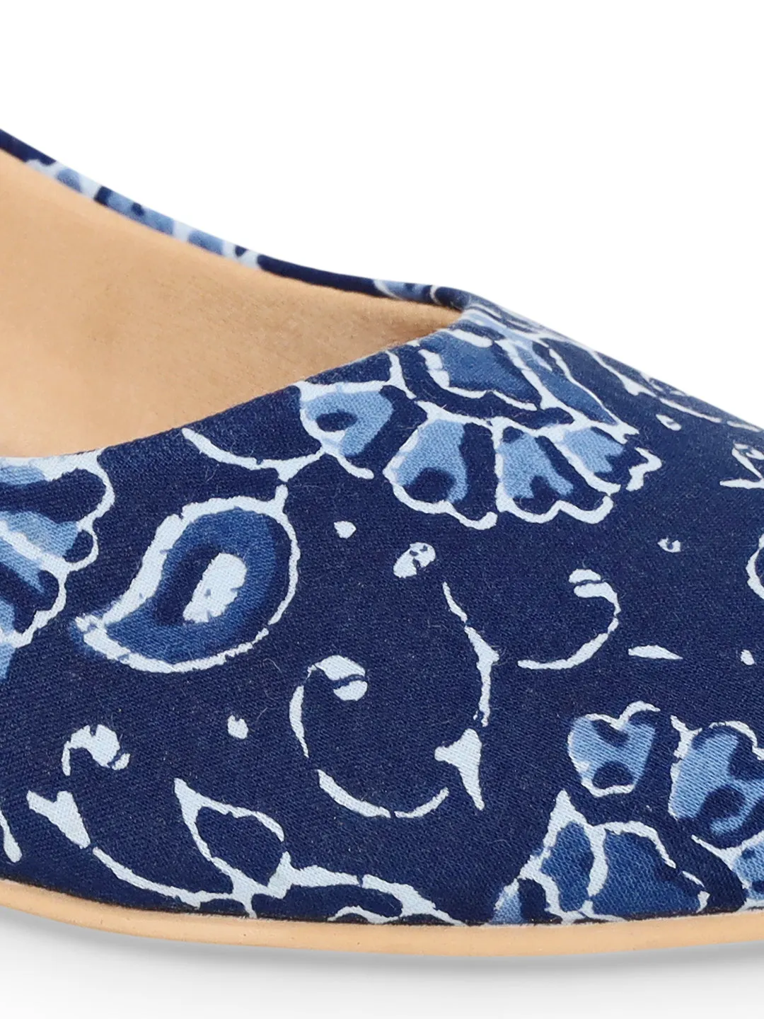 Blue Kalamkari Block Heels
