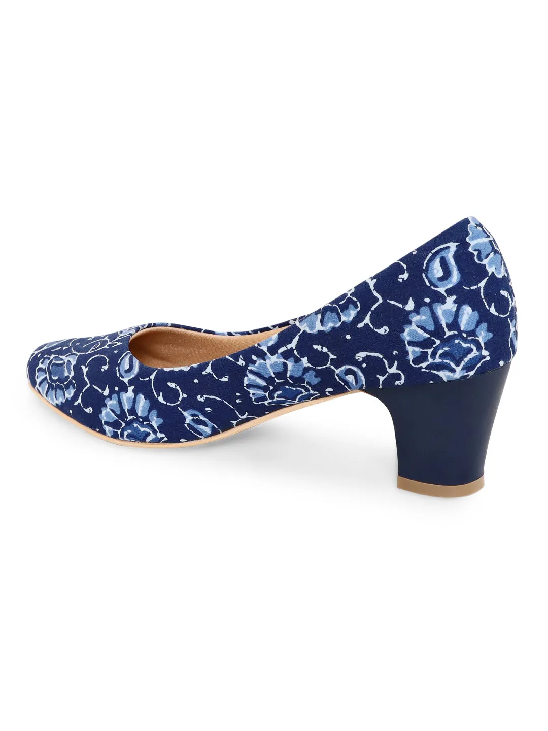 Blue Kalamkari Block Heels