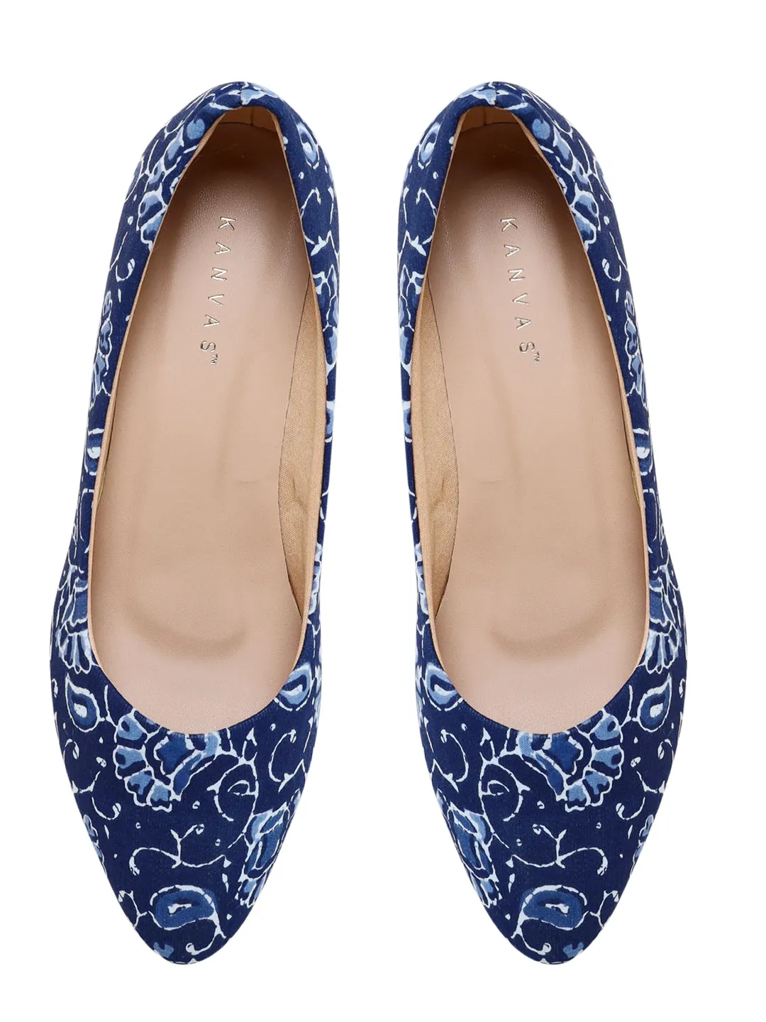 Blue Kalamkari Block Heels