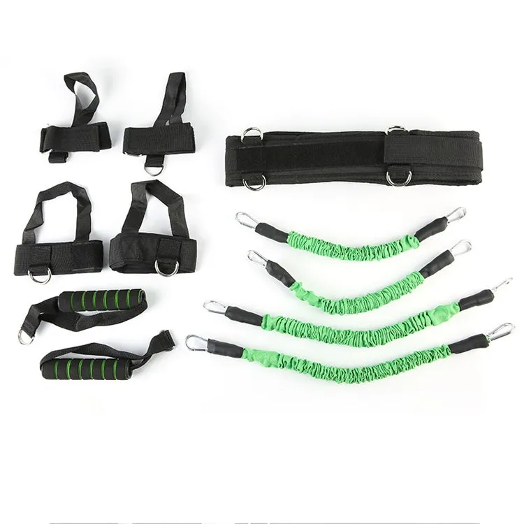 Bounce Trainer Fitness Resistance Band Boxing Suit Latex Tube Tension Rope Leg Waist Trainer, Weight: 100 Pounds(Green)