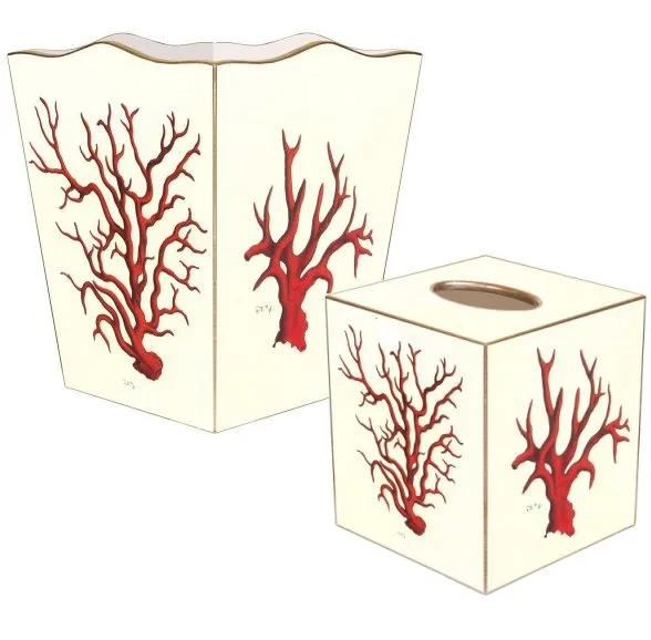 Branching Coral Decoupage Bath Sets
