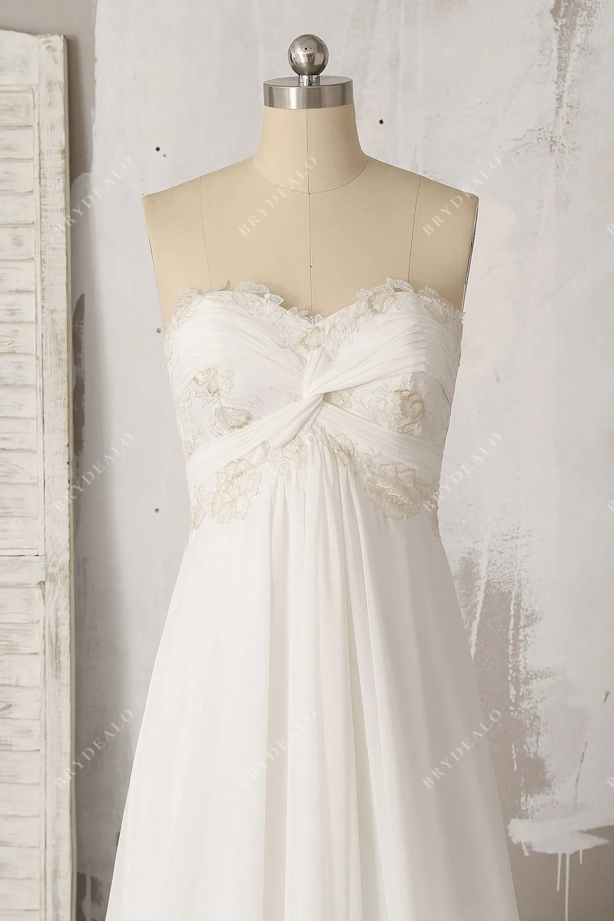 Chic Empire Strapless A-line Chiffon Maternity Beach Wedding Dress