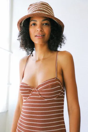 Chocolate Stripe Bucket Hat