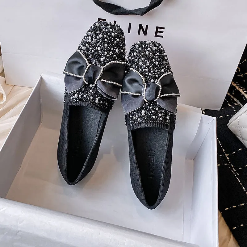 Cilool Gentle Flat Rhinestone Shoes