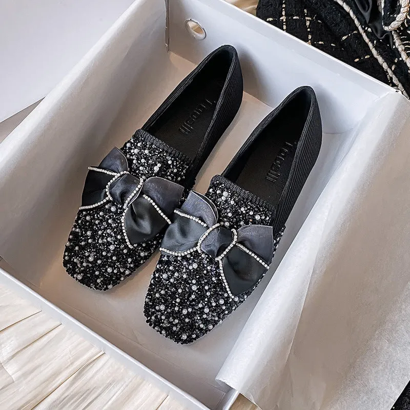 Cilool Gentle Flat Rhinestone Shoes