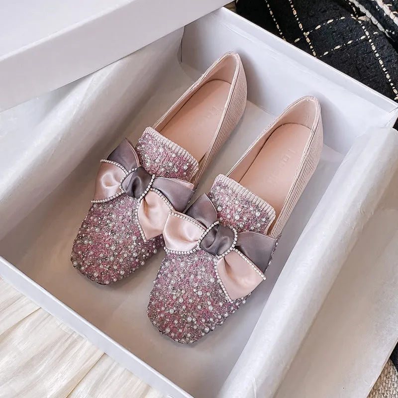 Cilool Gentle Flat Rhinestone Shoes