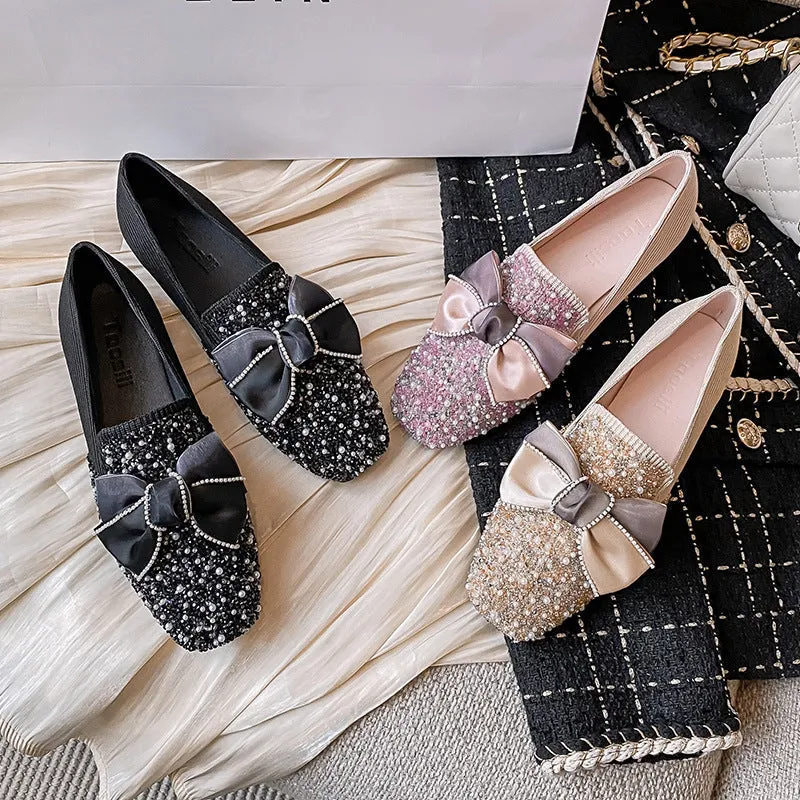 Cilool Gentle Flat Rhinestone Shoes