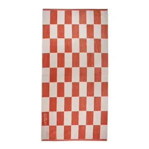 Cotton Beach Checka Coral Beach Towel