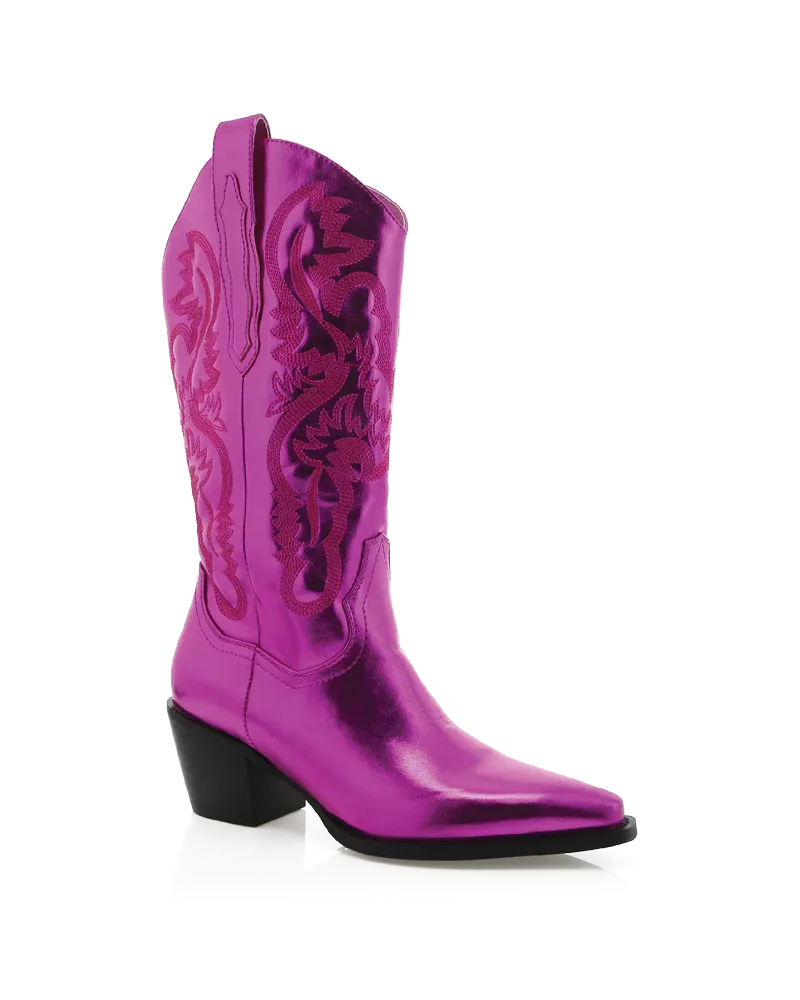 Danilo Metallic Boots - Fuchsia