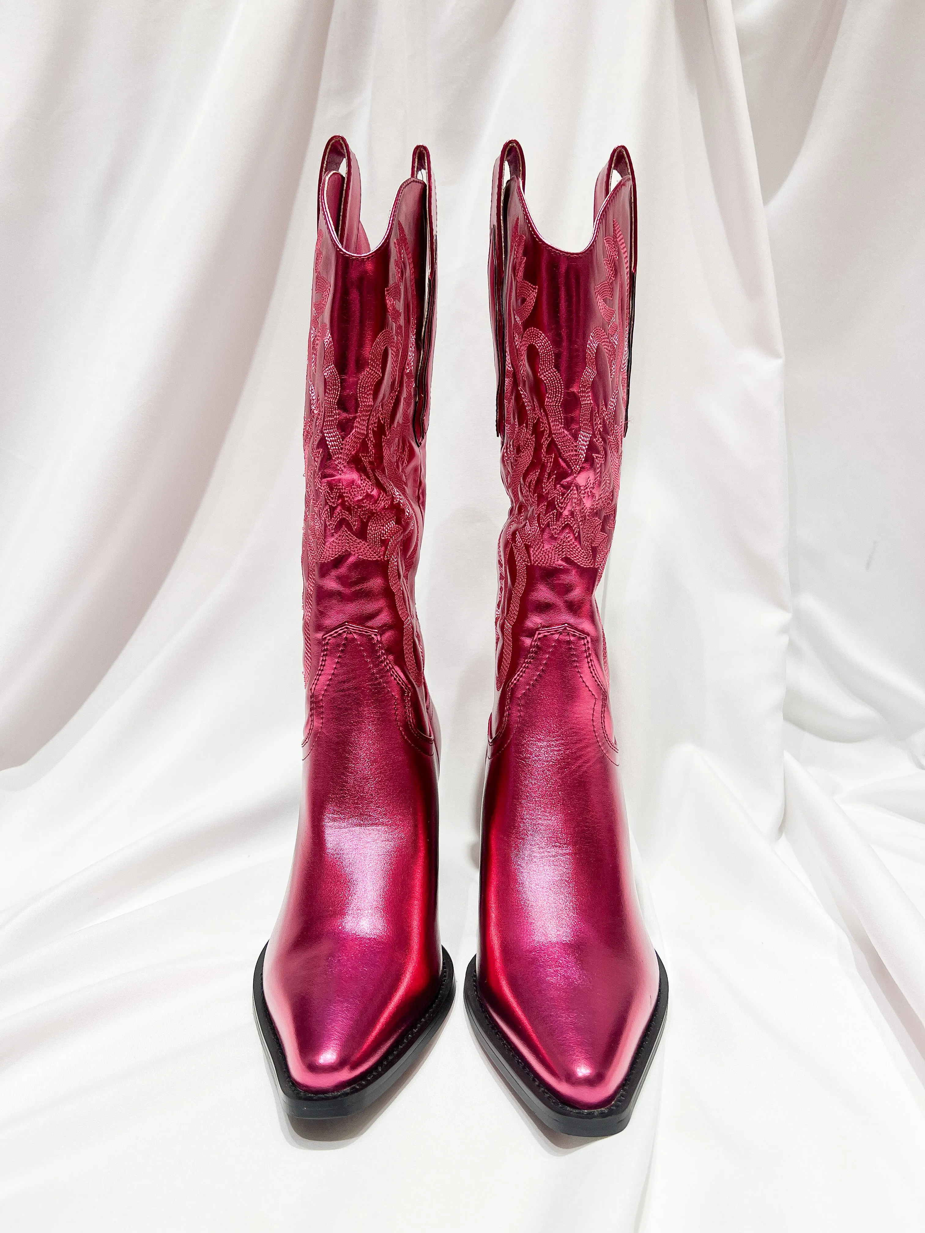 Danilo Metallic Boots - Raspberry