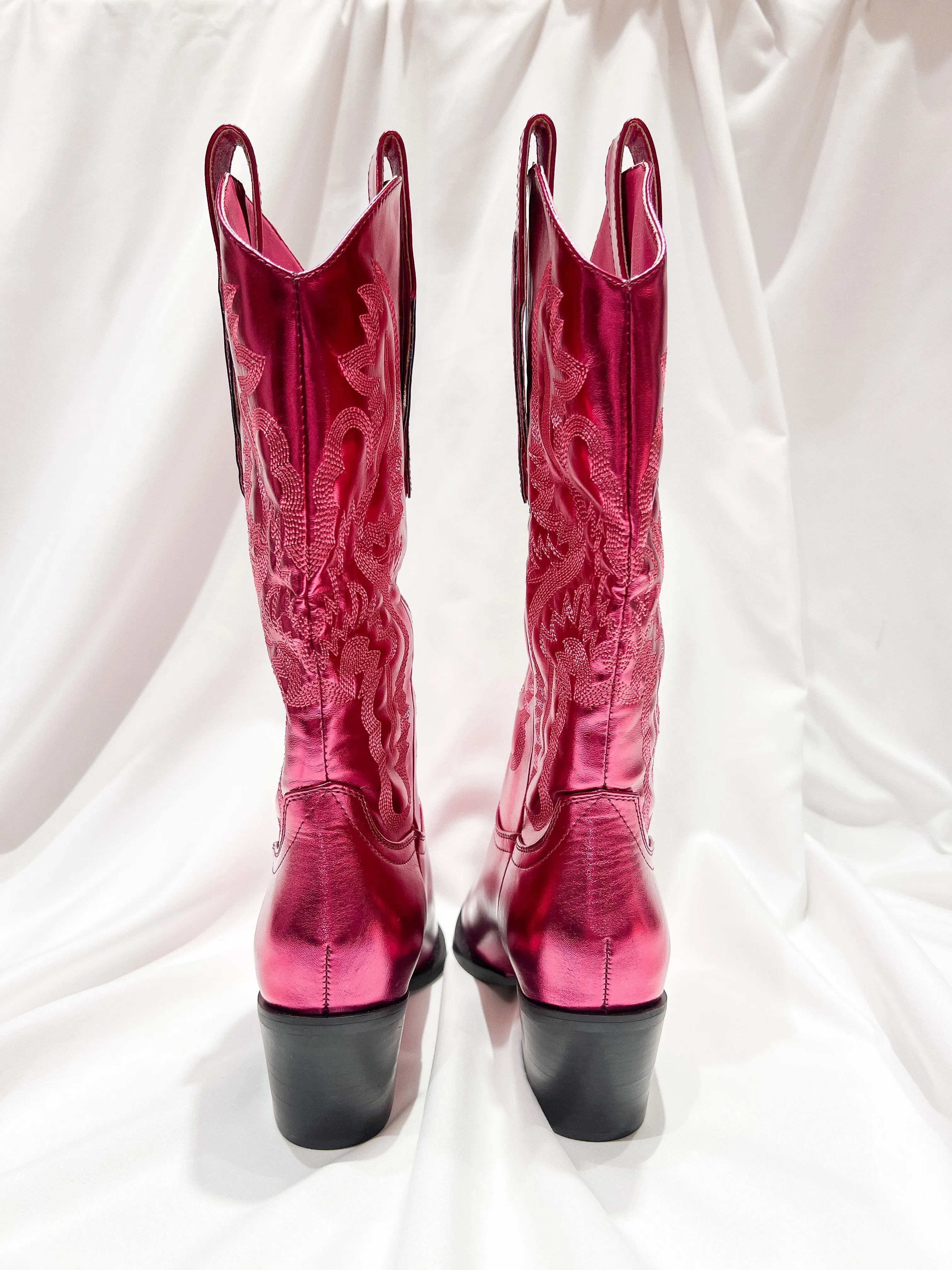 Danilo Metallic Boots - Raspberry