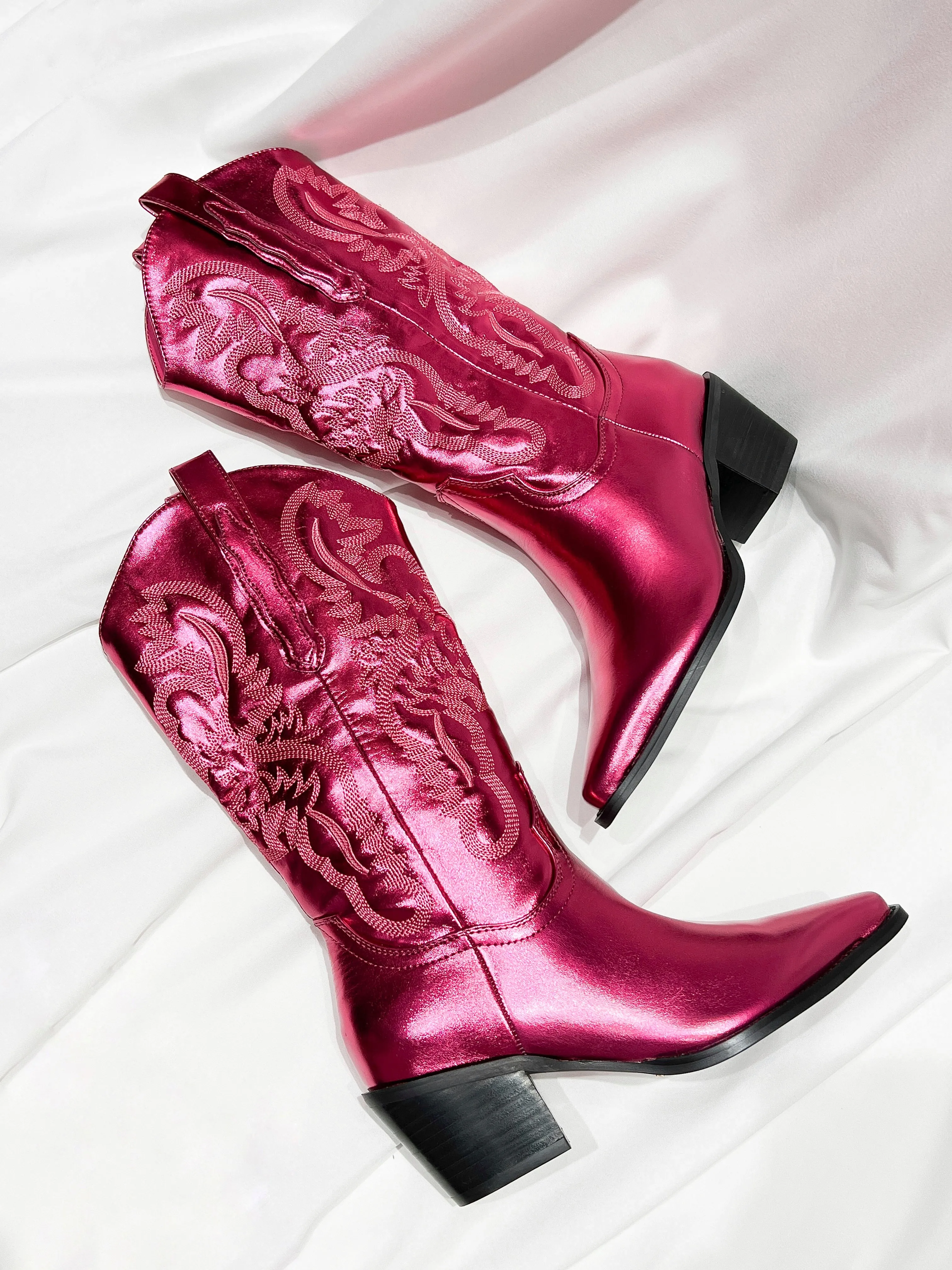 Danilo Metallic Boots - Raspberry