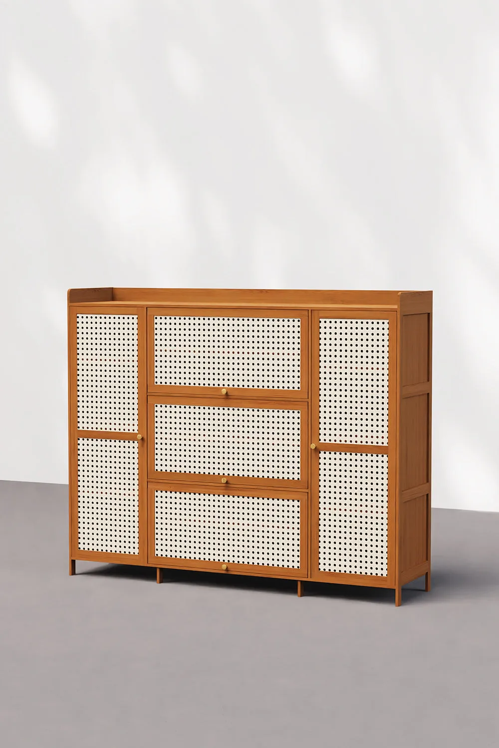 Doorway Shoe Cabinet Brown Free Standing Reticulated Breathable