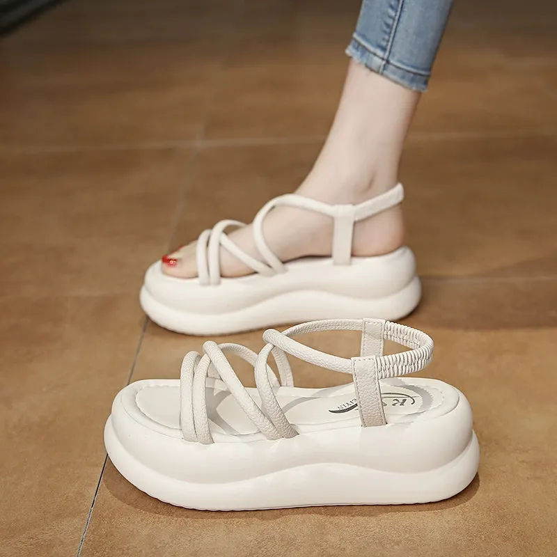 Fashion thick soles and heightened beach shoes