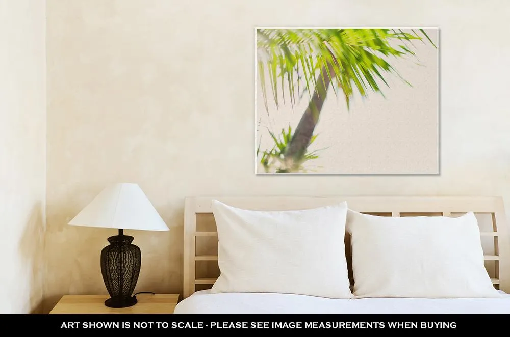 Gallery Wrapped Canvas, Tropical Palm Trees Branches Sun Light