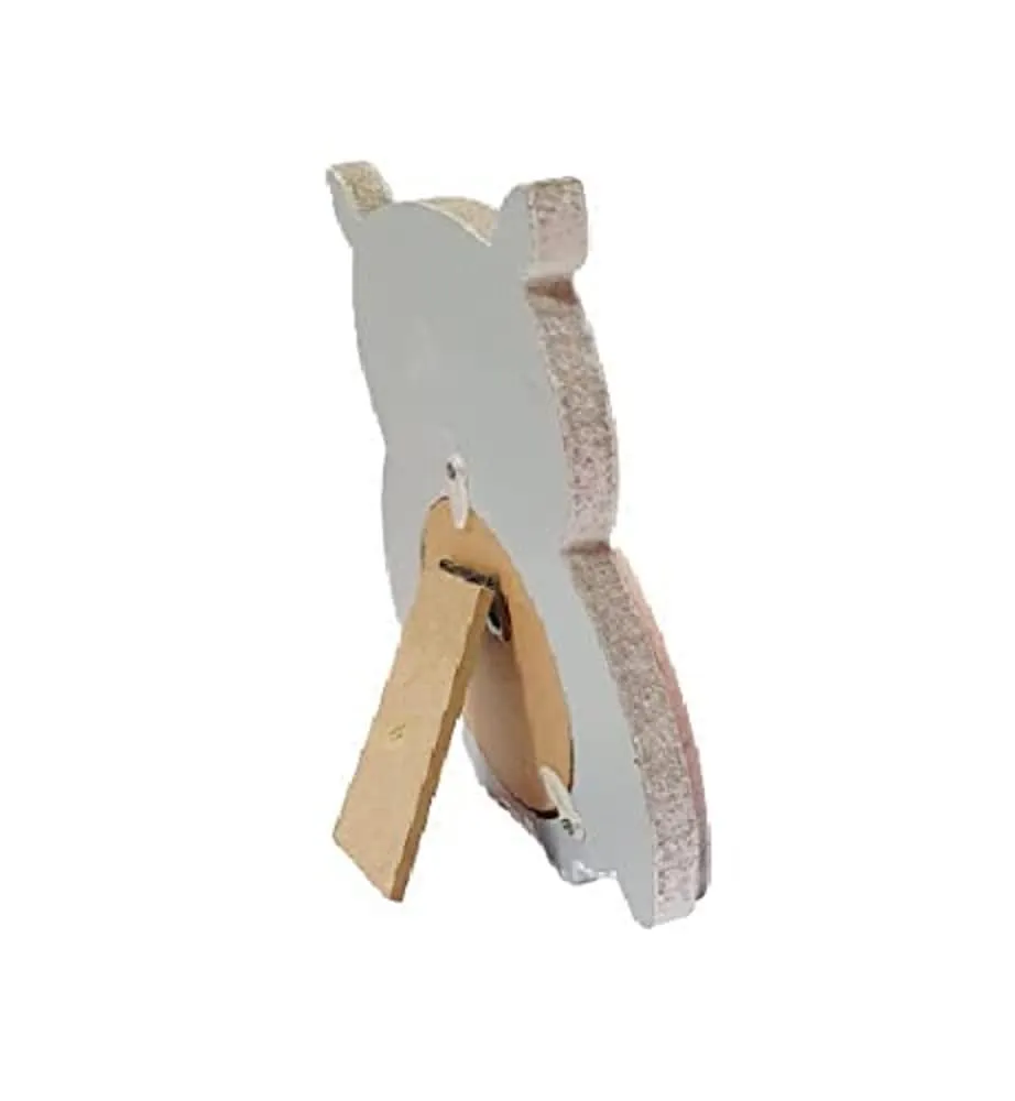 GeekGoodies Animal Owl Wooden Desk Tabletop Kids Photo Frame - Gray