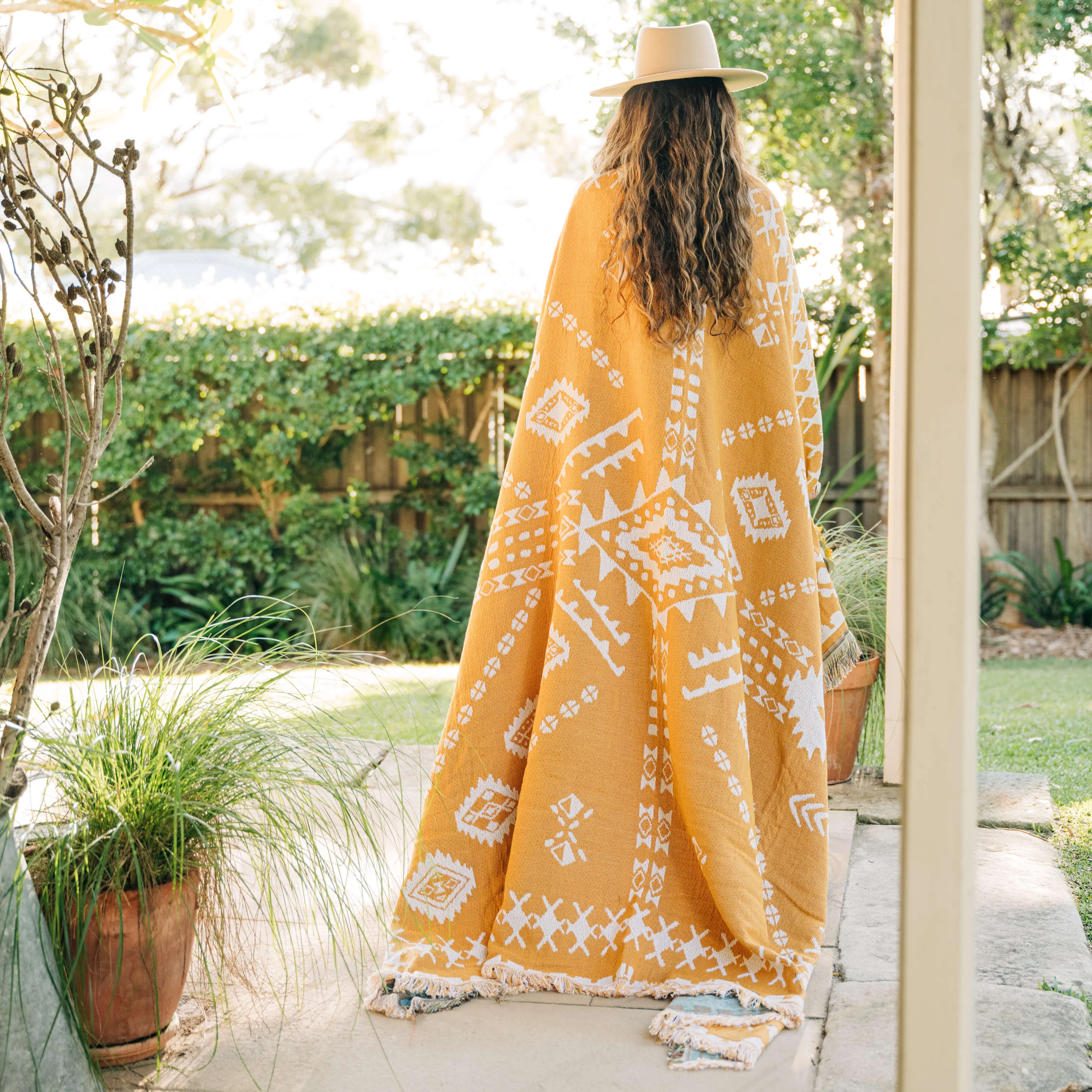 'Good Day Sunshine' Woven Picnic Rug / Throw