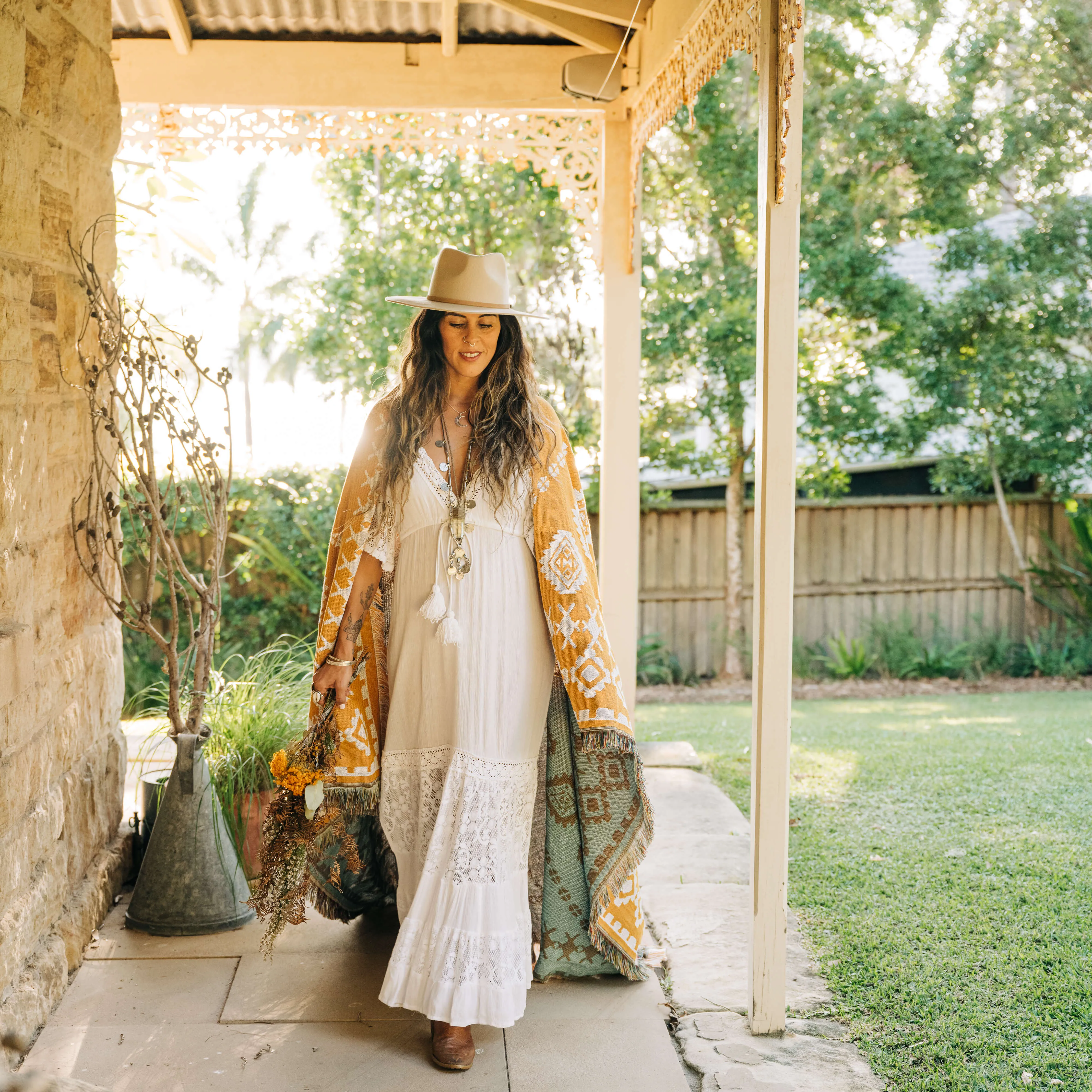 'Good Day Sunshine' Woven Picnic Rug / Throw