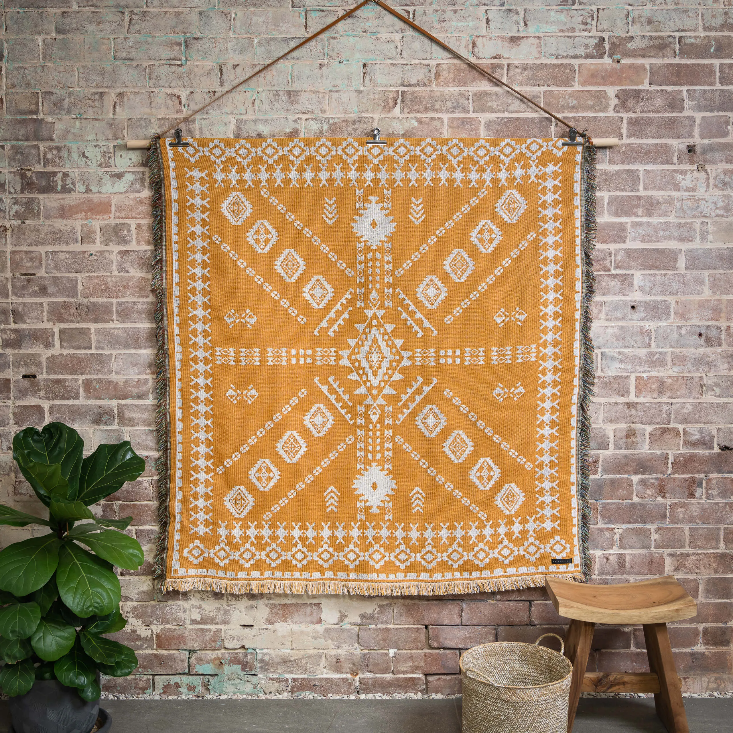 'Good Day Sunshine' Woven Picnic Rug / Throw
