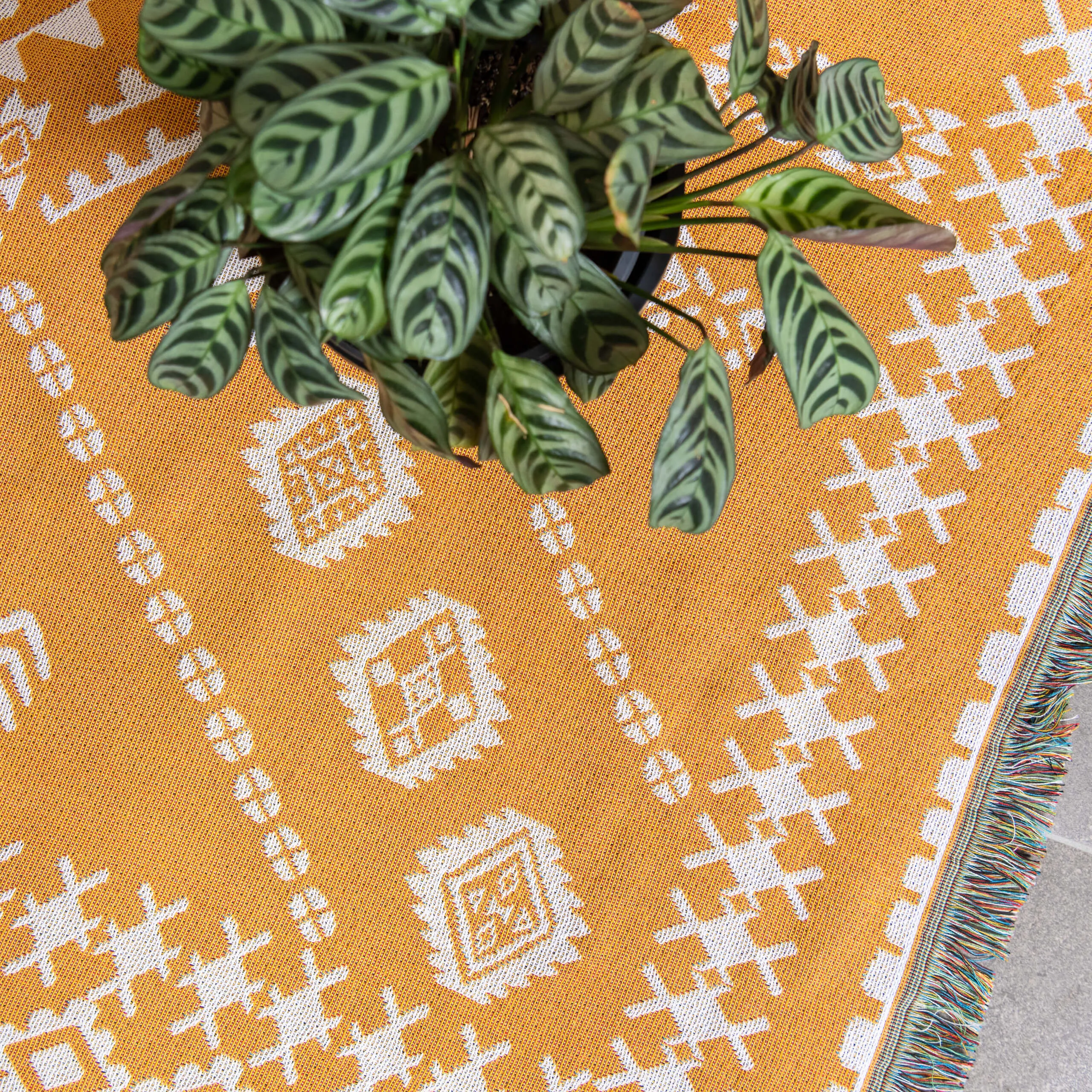 'Good Day Sunshine' Woven Picnic Rug / Throw